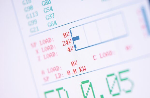 screen displaying data